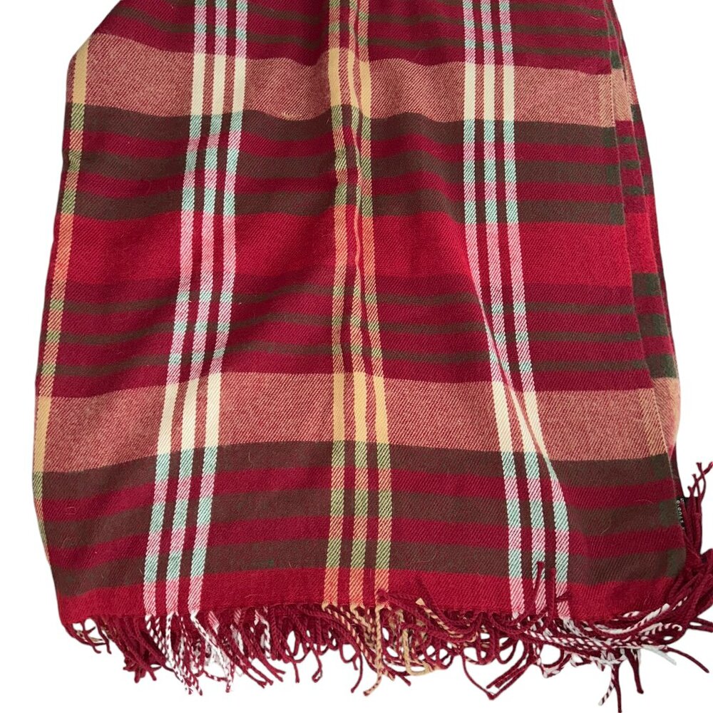 max studio red super cozy plaid tartan FALL HOLIDAY throw blanket